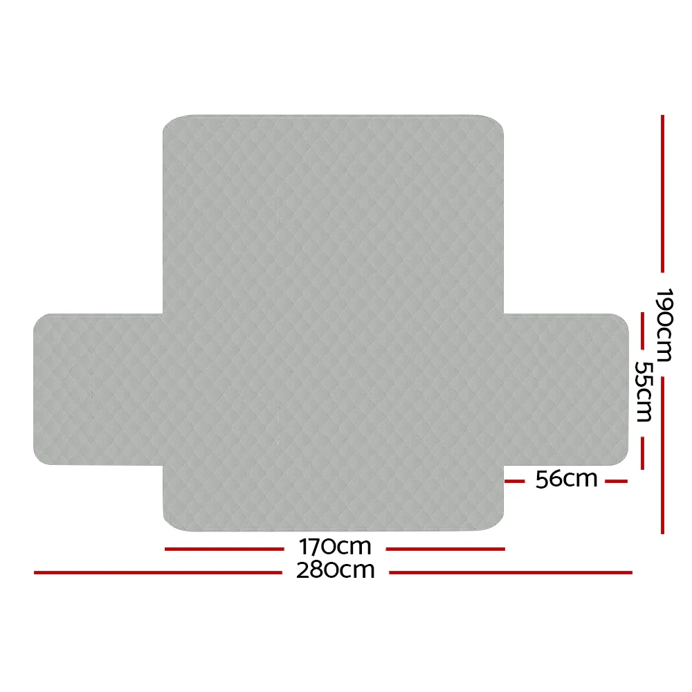 Artiss Sofa Cover Couch Covers 3 Seater Quilted Grey - Image 7