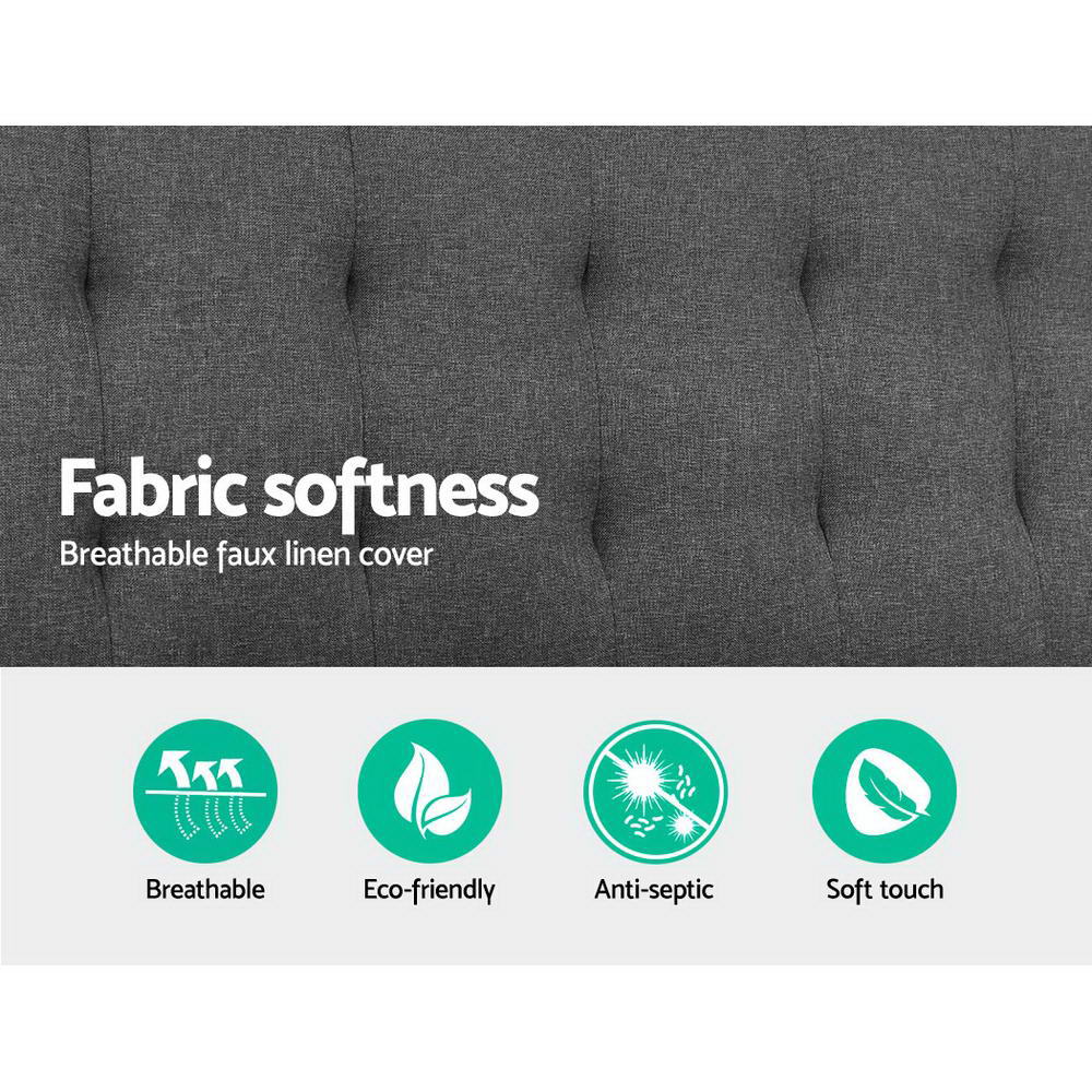 Artiss Recliner Single Sofa Bed Dark Grey Fabric - Image 4