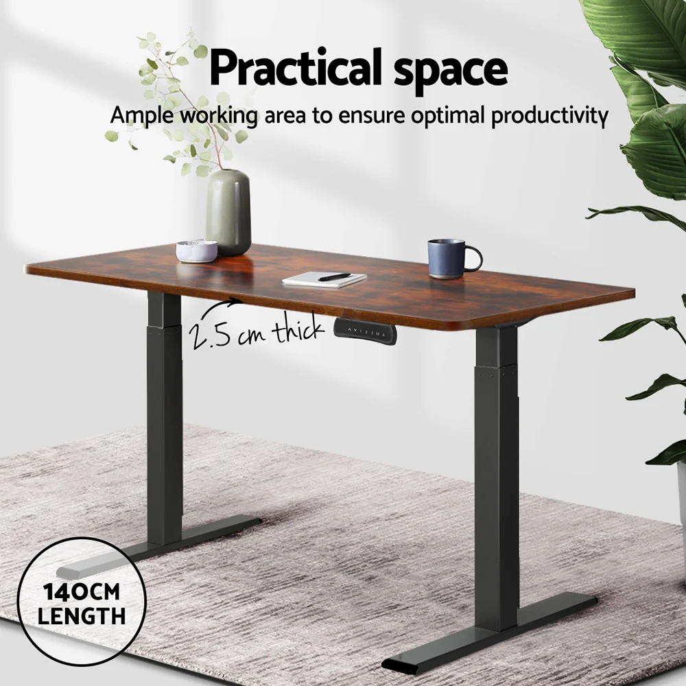 Artiss Standing Desk Top Rustic Brown 140CM - Image 5