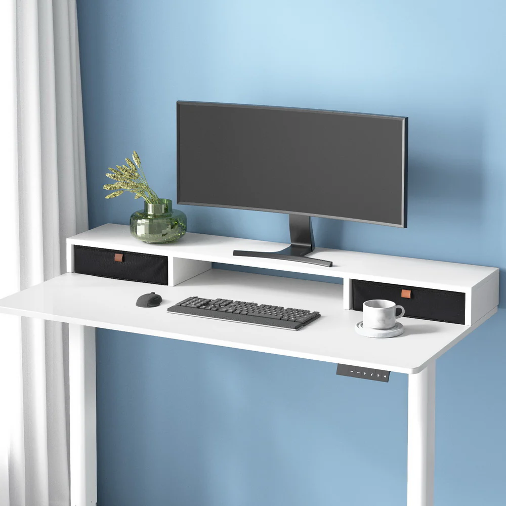 Artiss Standing Desk Desktop Storage Rack Shelf Removable Bookshelf Drawer 120cm - Image 2
