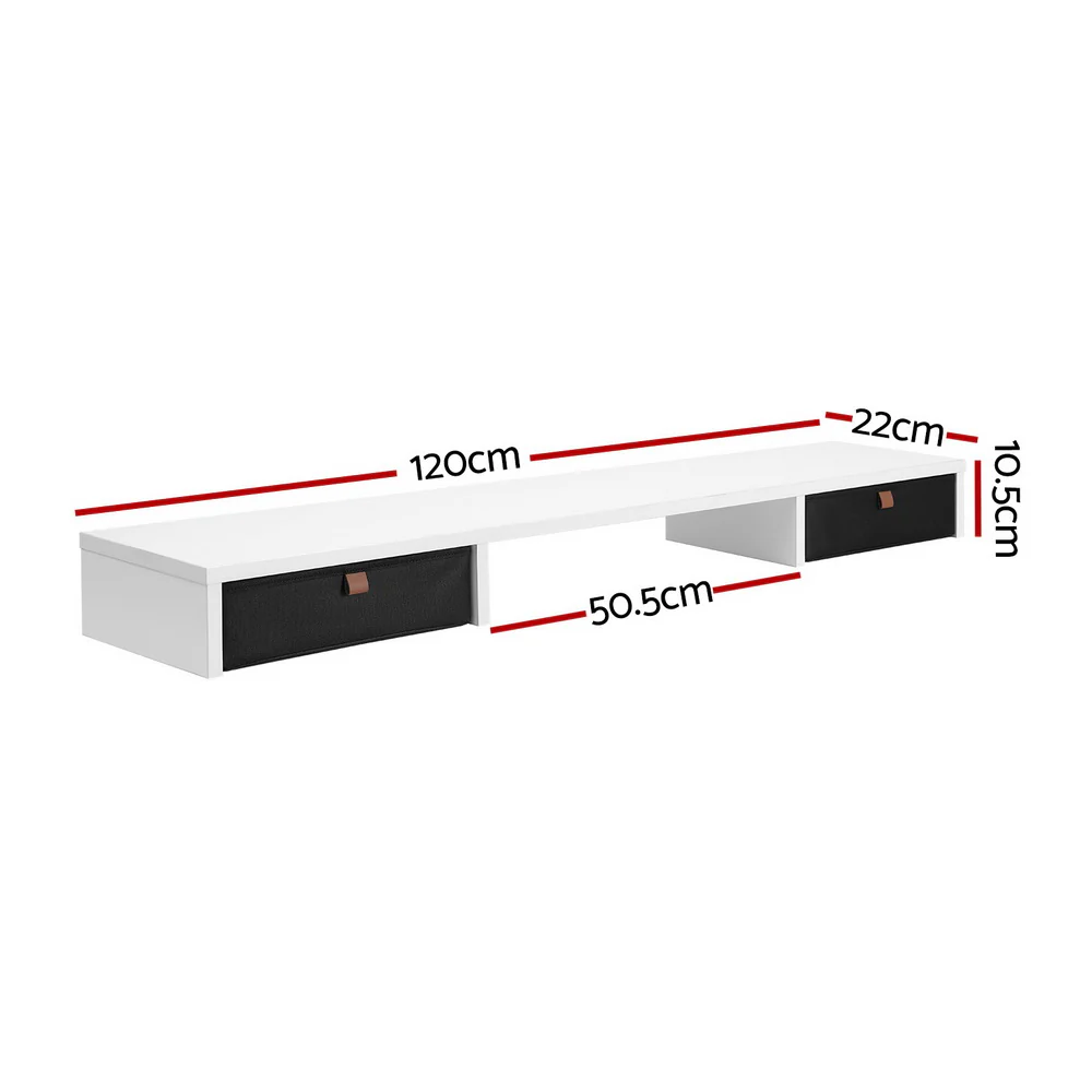 Artiss Standing Desk Desktop Storage Rack Shelf Removable Bookshelf Drawer 120cm - Image 3