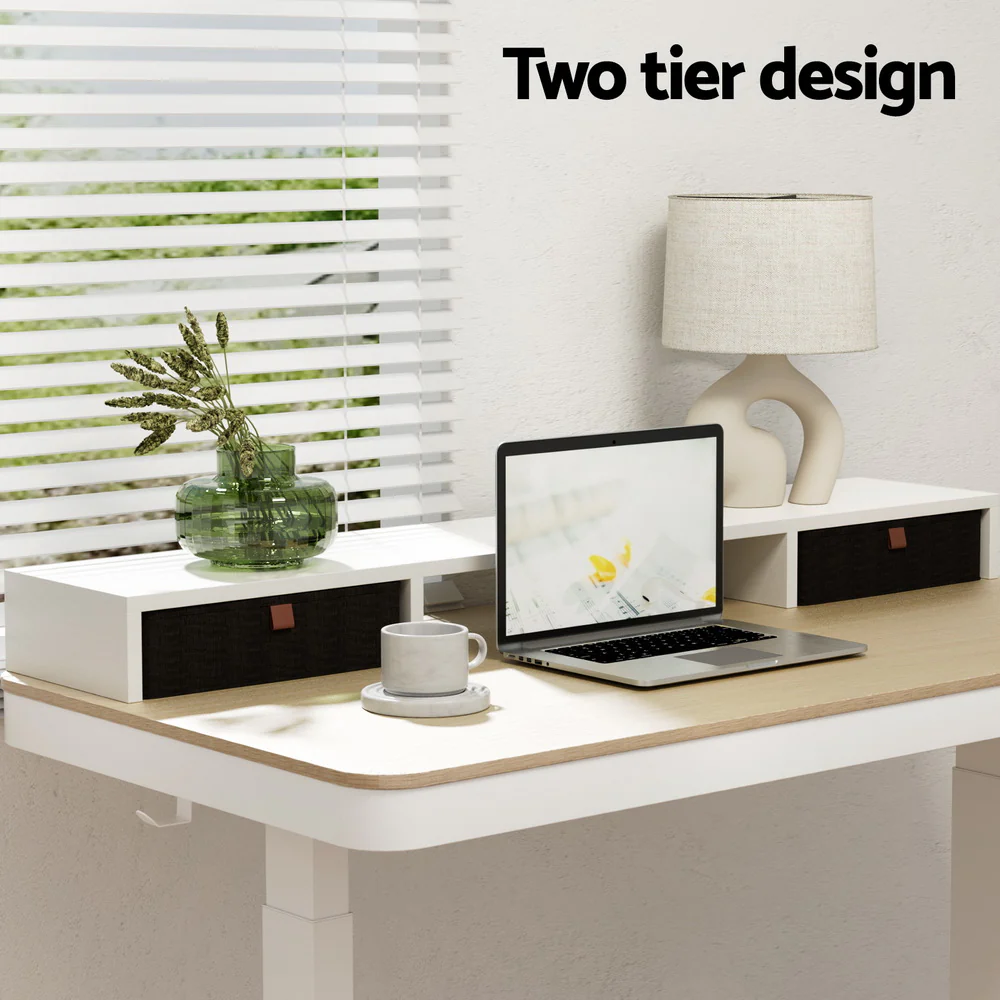 Artiss Standing Desk Desktop Storage Rack Shelf Removable Bookshelf Drawer 120cm - Image 5