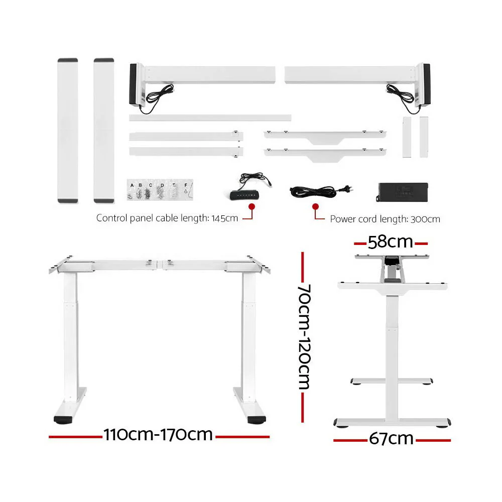 Artiss Standing Desk Motorised Dual Motor 140CM Rustic Brwon - Image 2