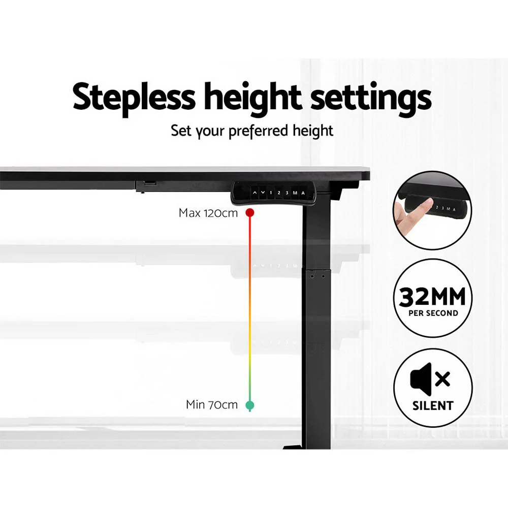 Artiss Standing Desk Motorised Dual Motor Black 140CM - Image 5