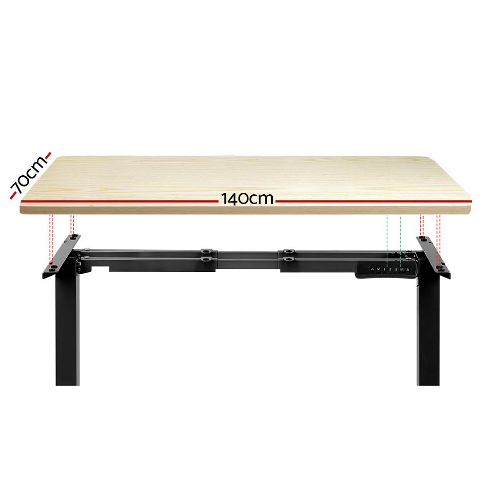 Artiss Standing Desk Motorised Dual Motor White Oak 140CM - Image 3