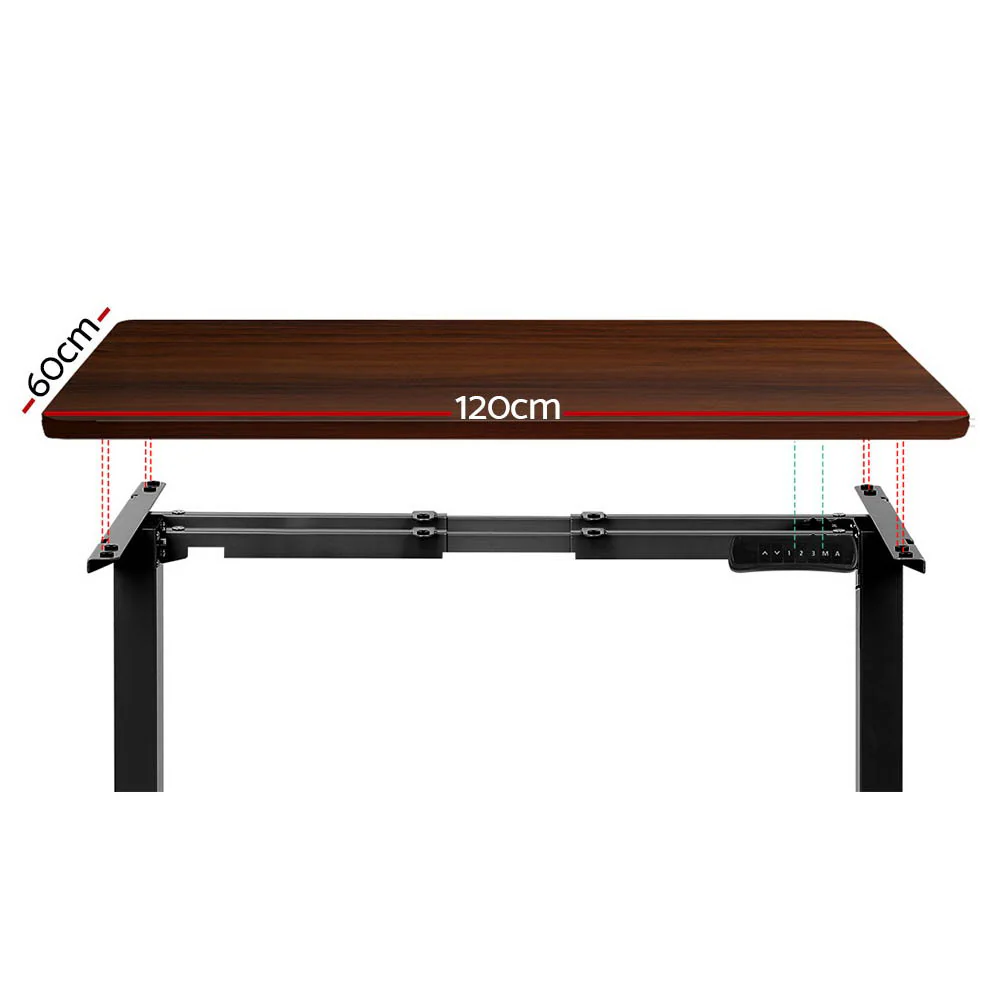 Artiss Standing Desk Motorised Dual Motor Walnut 120CM - Image 3