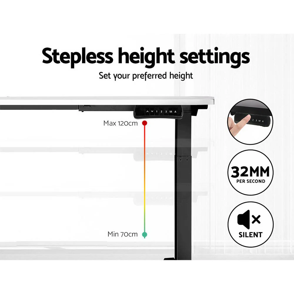 Artiss Standing Desk Motorised Dual Motor White 120CM - Image 5