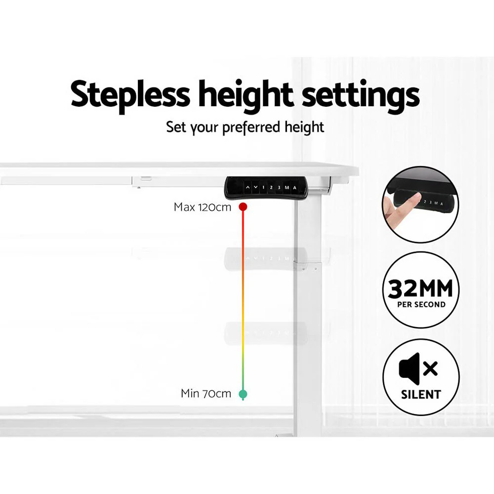 Artiss Standing Desk Motorised Dual Motor 140CM White - Image 5