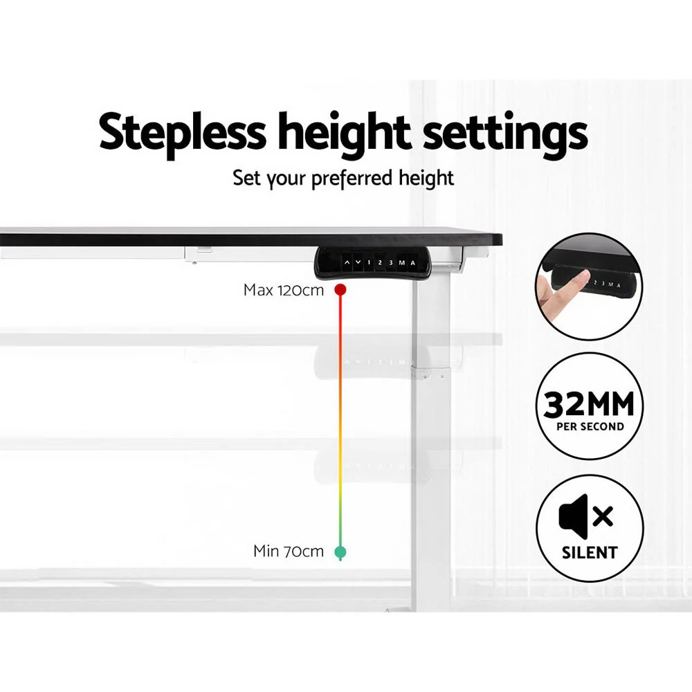 Artiss Standing Desk Motorised Dual Motor 120CM Black - Image 5