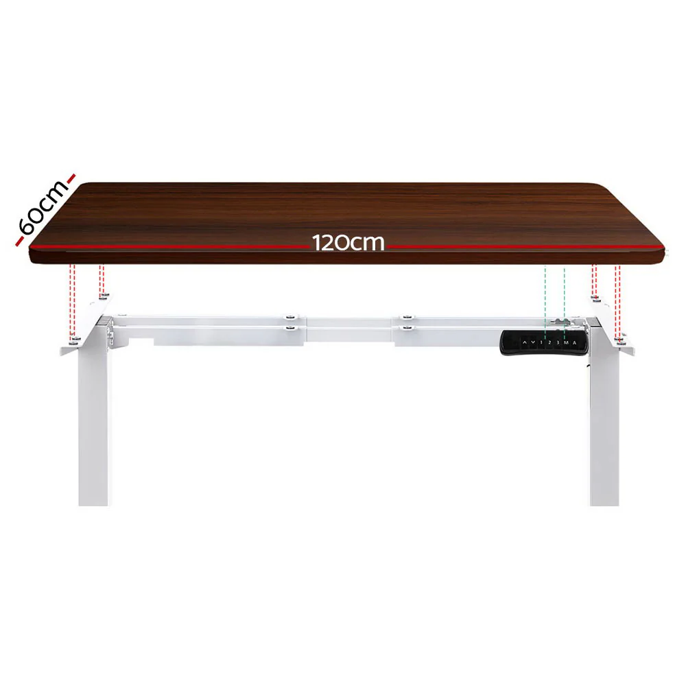 Artiss Standing Desk Motorised Dual Motor 120CM Walnut - Image 3