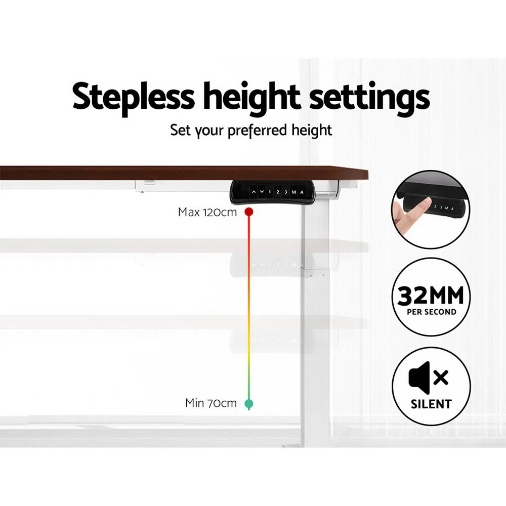 Artiss Standing Desk Motorised Dual Motor 120CM Walnut - Image 5