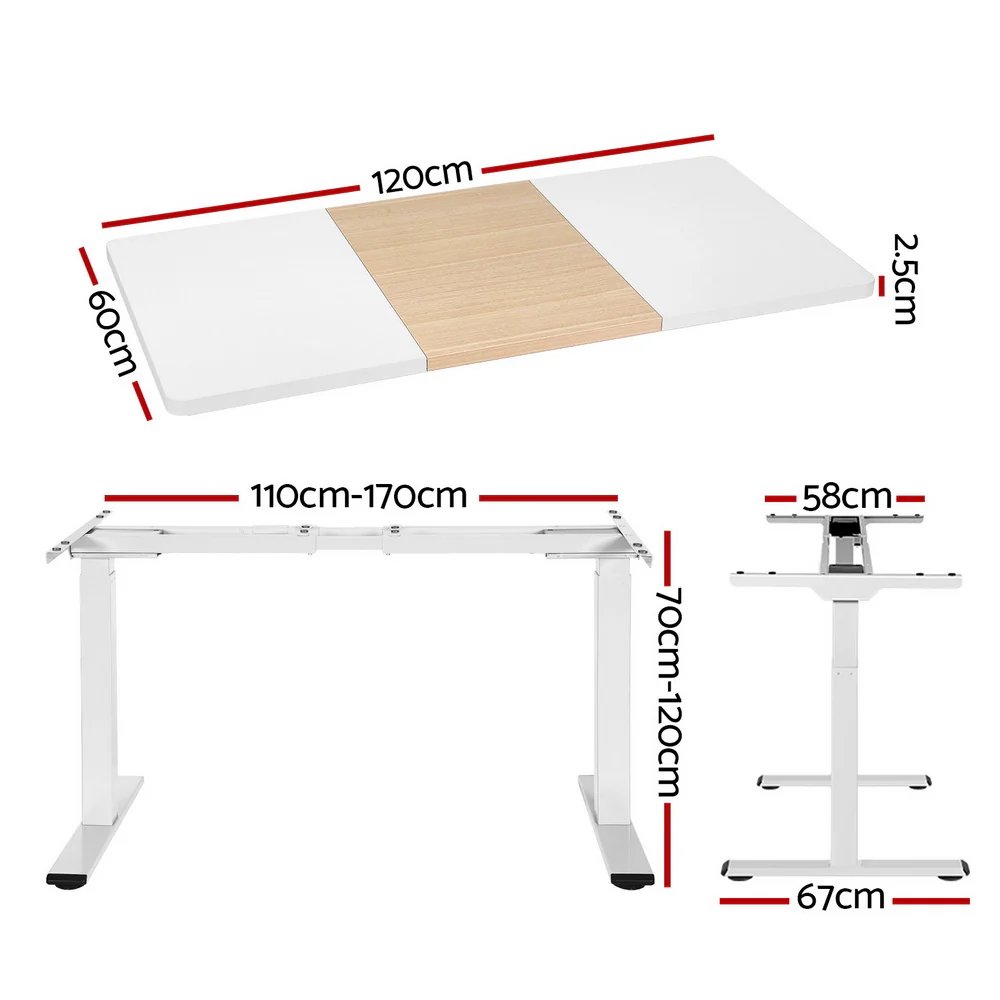 Artiss Standing Desk Motorised Dual Motor 120CM - Image 2