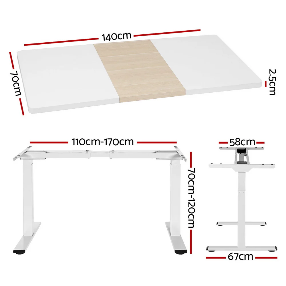 Artiss Standing Desk Motorised Dual Motor 140CM - Image 2