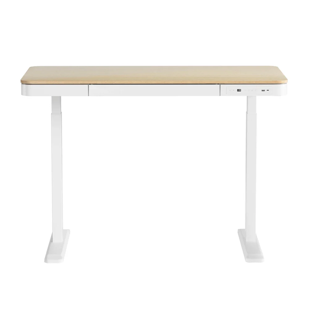 Artiss Standing Desk Motorised Electric Desks Drawer 120CM Oak - Image 3