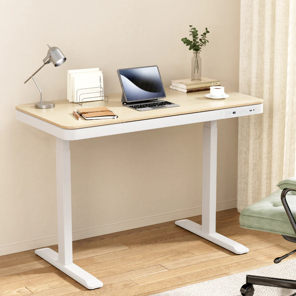 Artiss Standing Desk Motorised Electric Desks Drawer 120CM Oak - Image 7