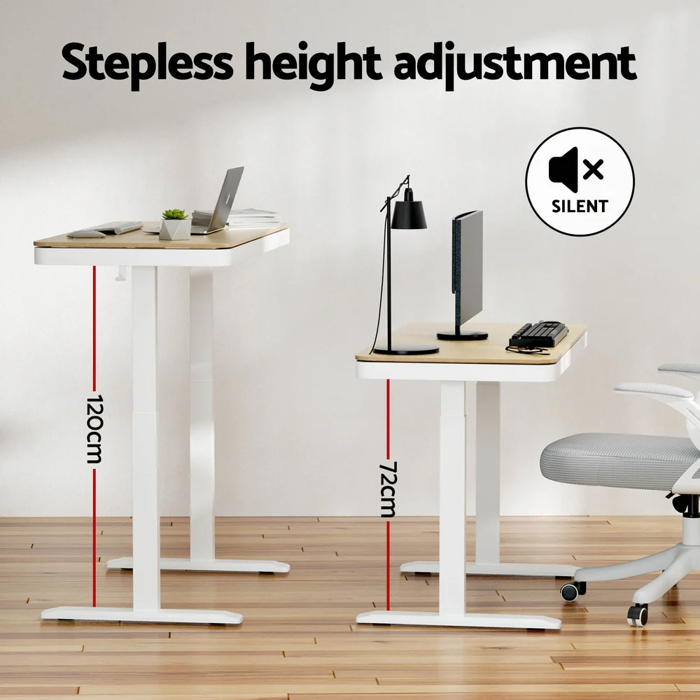 Artiss Standing Desk Motorised Electric Dual Motor Draw 120CM Oak - Image 6