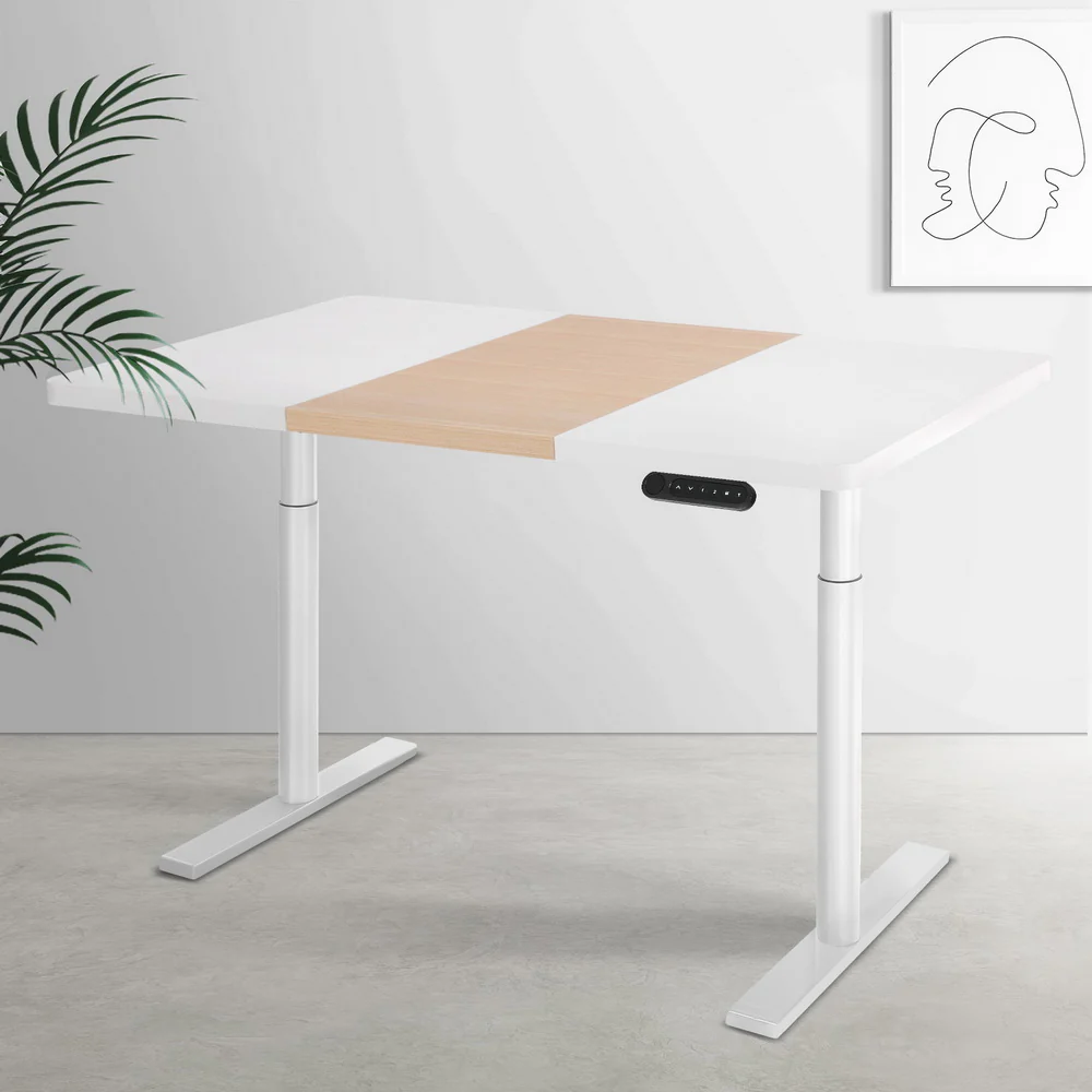 Artiss Standing Desk Motorised Electric Dual Motor Splice White Pine 120CM - Image 5