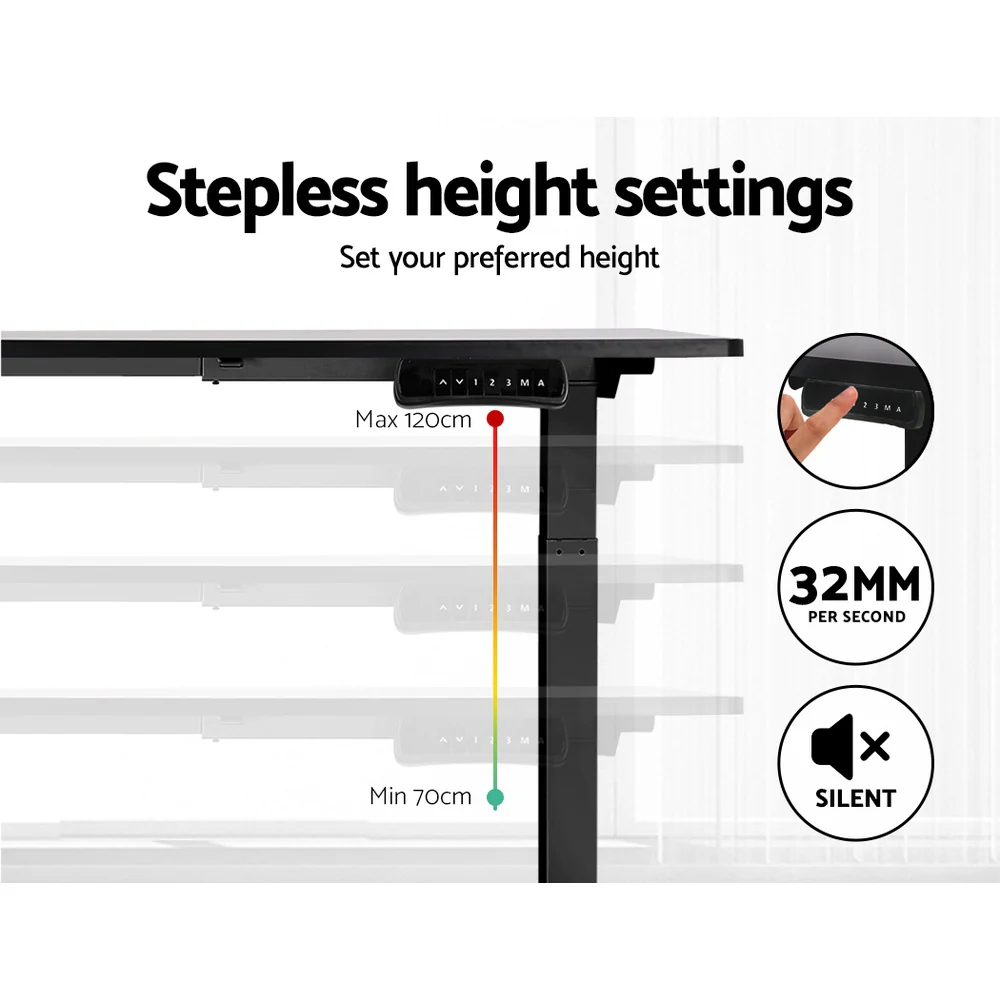 Artiss Standing Desk Frame Only Dual Motor Motorised Black - Image 5