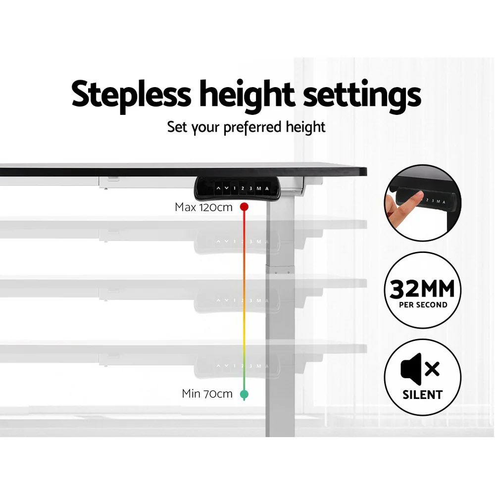 Artiss Standing Desk Frame Only Dual Motor Motorised White - Image 5