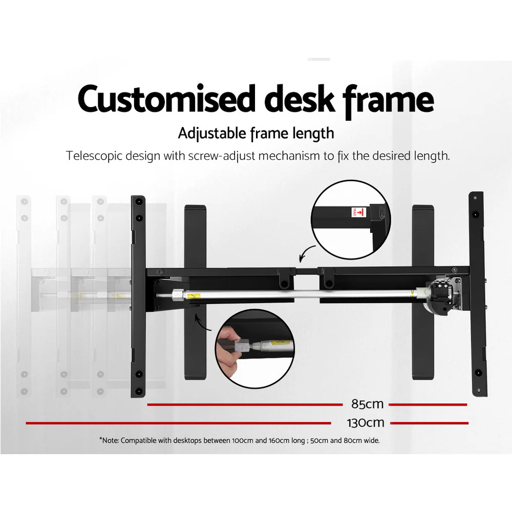 Artiss Standing Desk Frame Only Motorised Black - Image 5