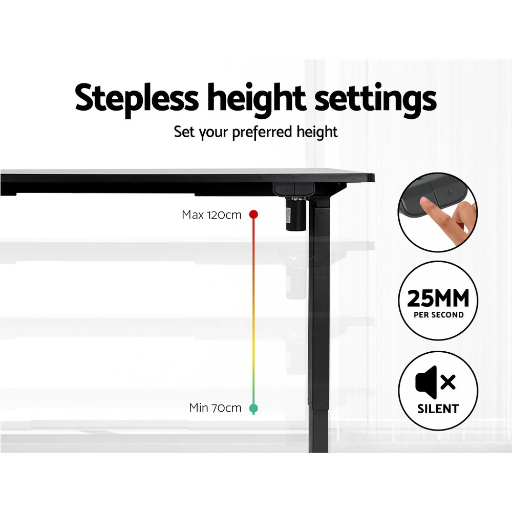 Artiss Standing Desk Frame Only Motorised Black - Image 6