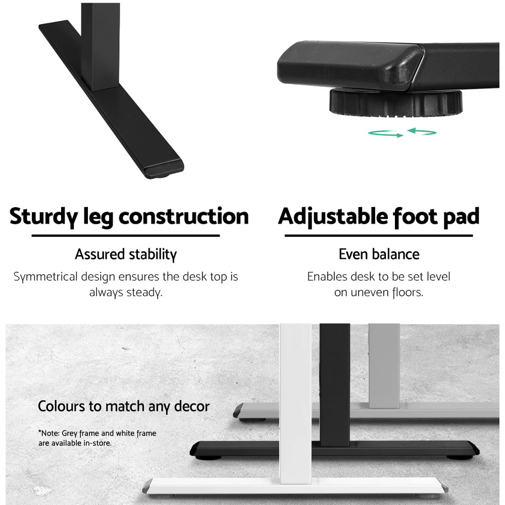 Artiss Standing Desk Frame Only Motorised Black - Image 7