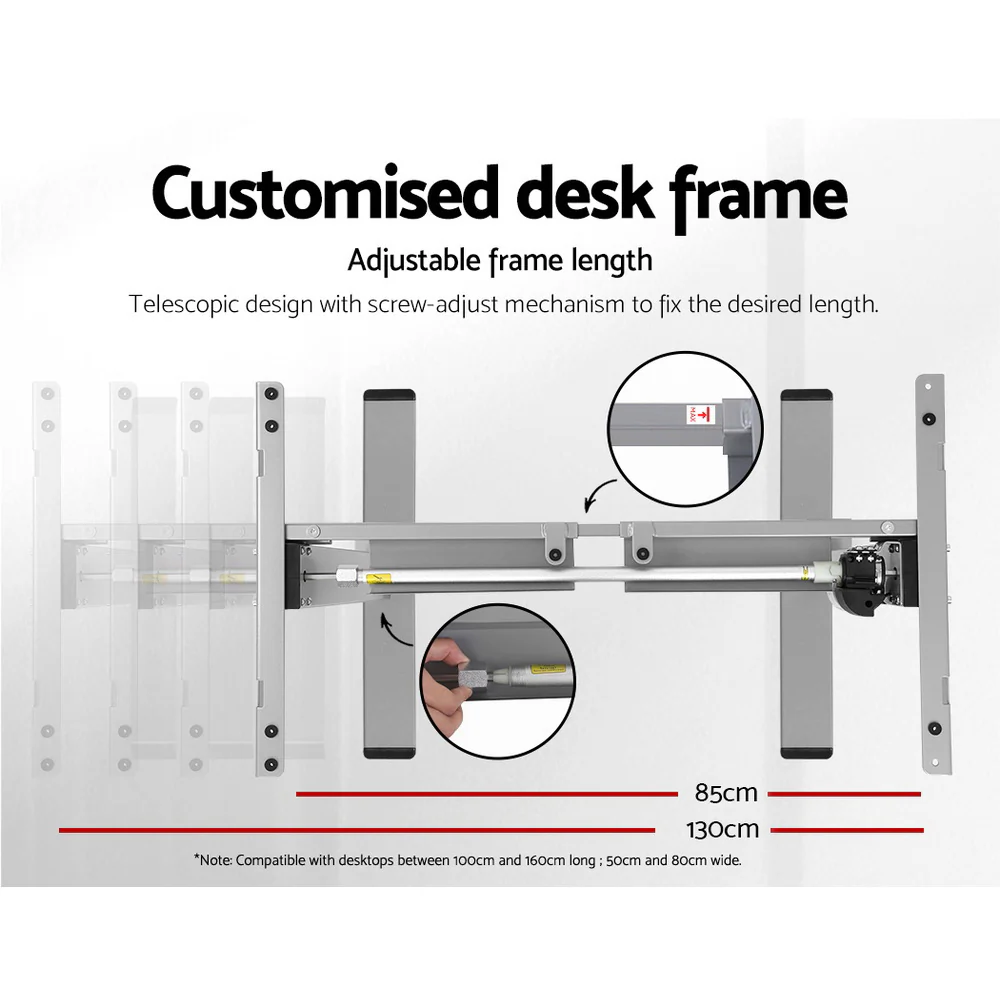 Artiss Standing Desk Frame Only Motorised Grey - Image 6