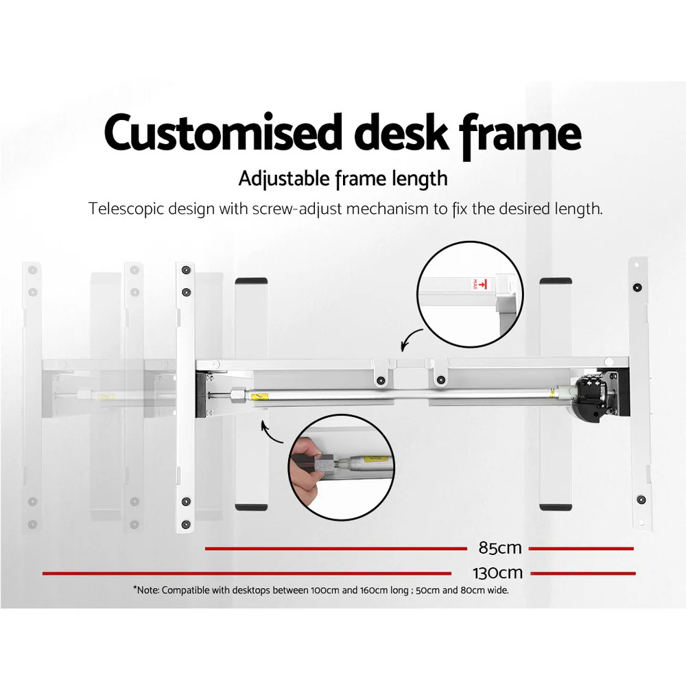 Artiss Standing Desk Frame Only Motorised White - Image 6