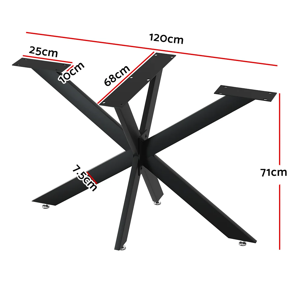 Artiss Starburst Table Legs Coffee Dining Table Legs DIY Metal Leg 120X68cm - Image 2