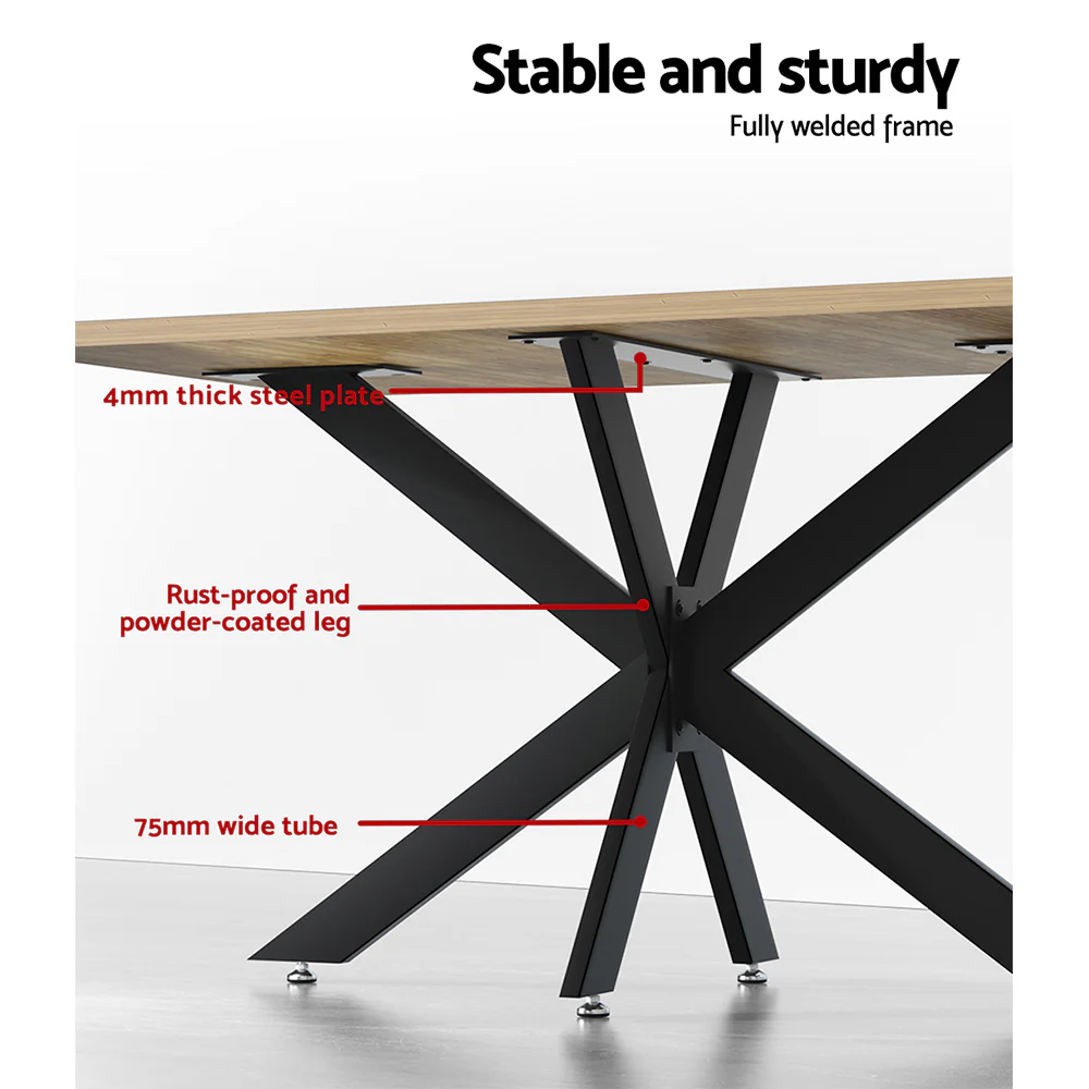 Artiss Starburst Table Legs Coffee Dining Table Legs DIY Metal Leg 150X78cm - Image 7