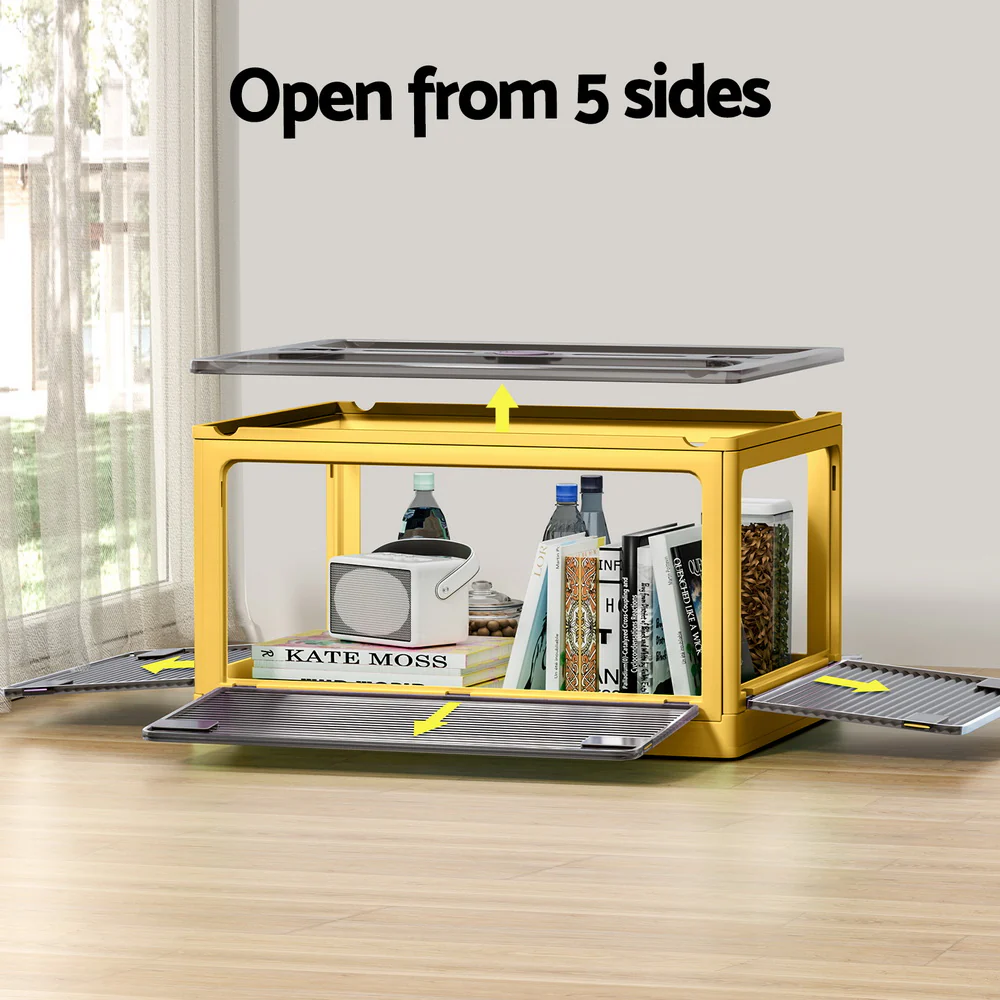 Artiss Storage Container Foldable Stackable Large 5 Sides Open Transparent 115L - Image 4