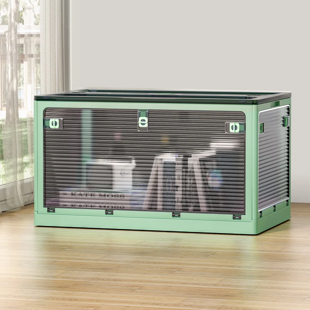 Artiss Storage Container Foldable Stackable Large 5 Sides Open Transparent 140L - Image 7