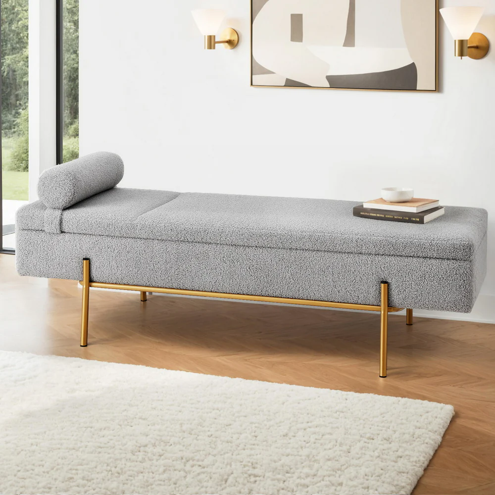 Artiss Storage Ottoman Bed 140cm Pillow Foot Stool - Image 8