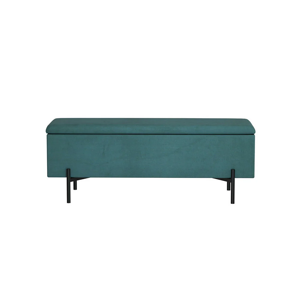 Artiss Storage Ottoman Blanket Box 140cm Velvet Green - Image 4