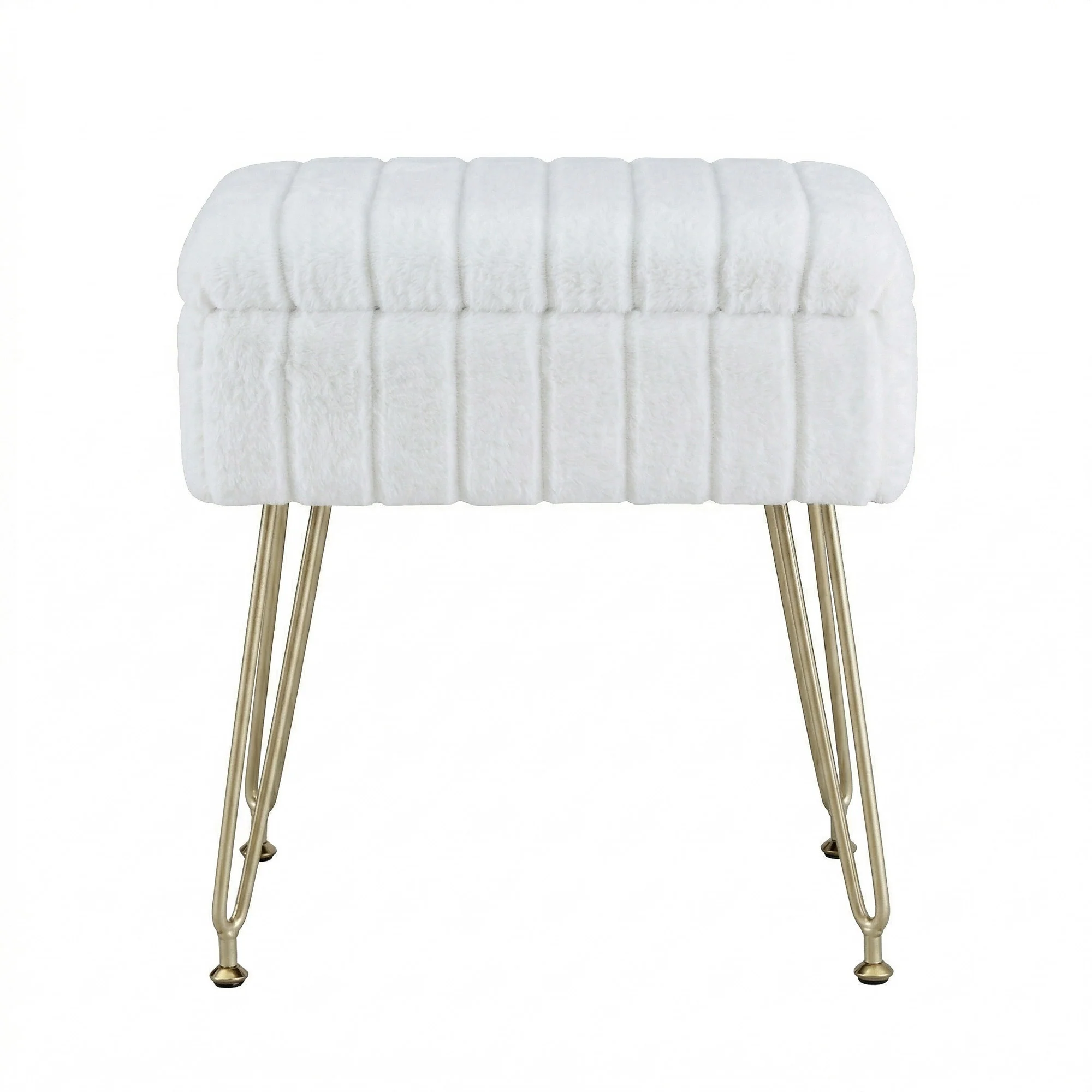 Artiss Storage Ottoman Vanity Foot Stool White - Image 4
