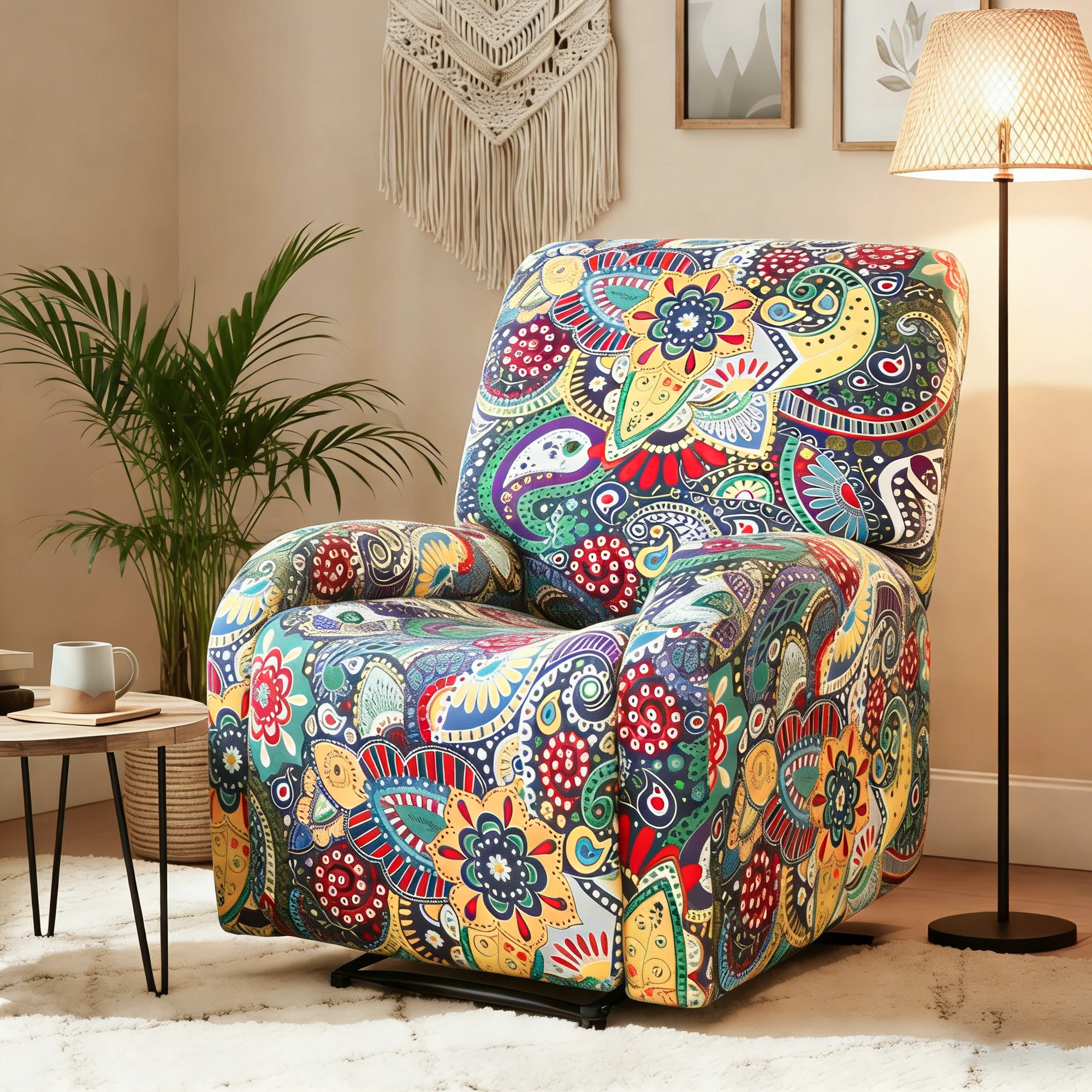 Artiss Stretch Kids Recliner Cover 4-Pieces Slipcovers Printed Polyester