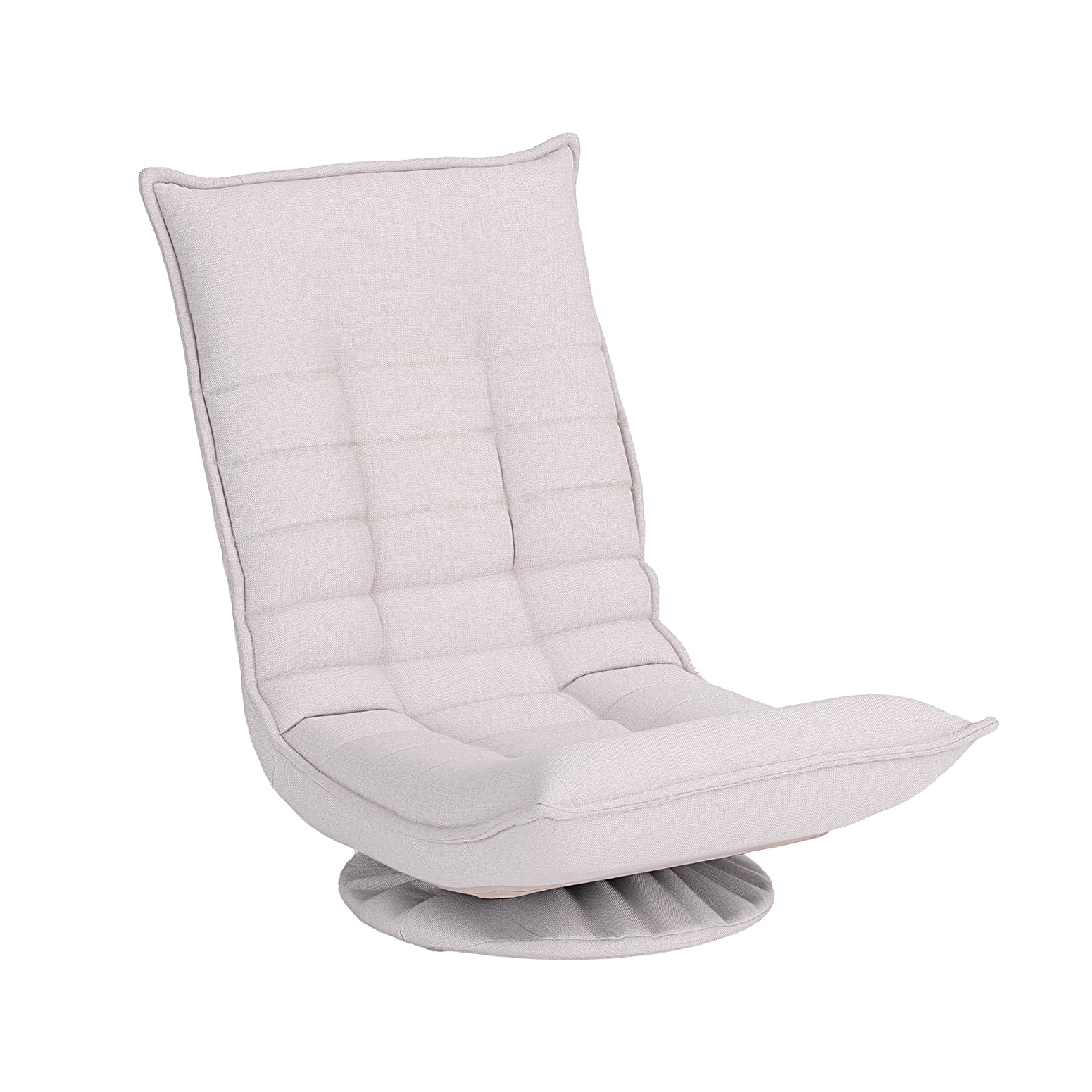 Artiss Swivel Floor Chair 5 Adjustable Foldable Lounge Seat Floor Sofa Chair Beige Grey - Image 2