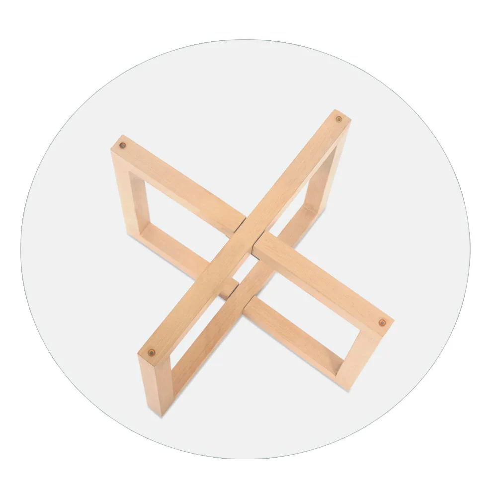 Artiss Coffee Table Round 80CM Tempered Glass - Image 3