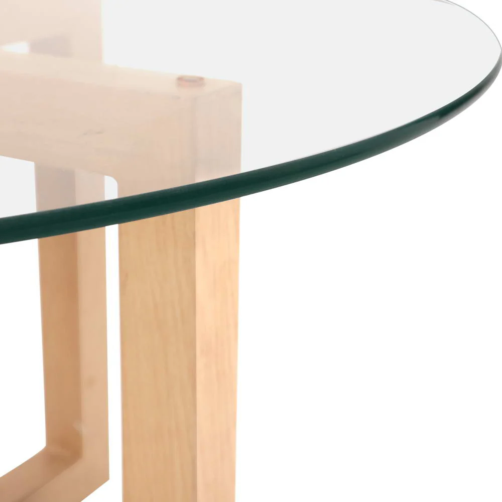 Artiss Coffee Table Round 80CM Tempered Glass - Image 5