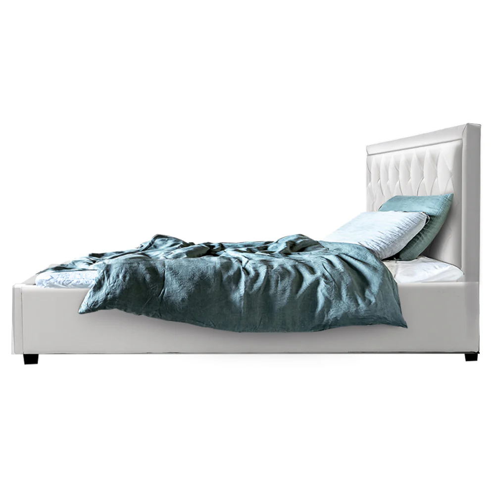 Artiss Bed Frame Double Size Gas Lift White TIYO - Image 4