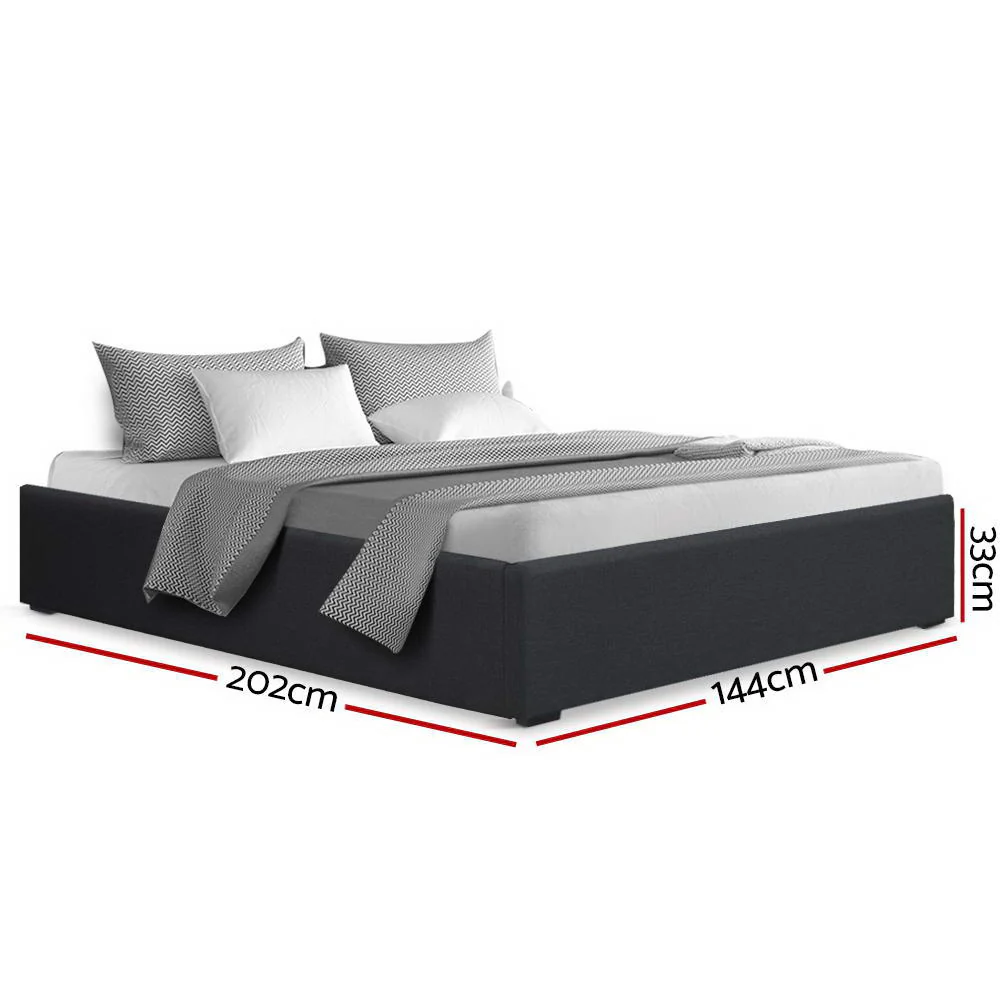 Artiss Bed Frame Double Size Gas Lift Base Charcoal TOKI - Image 3