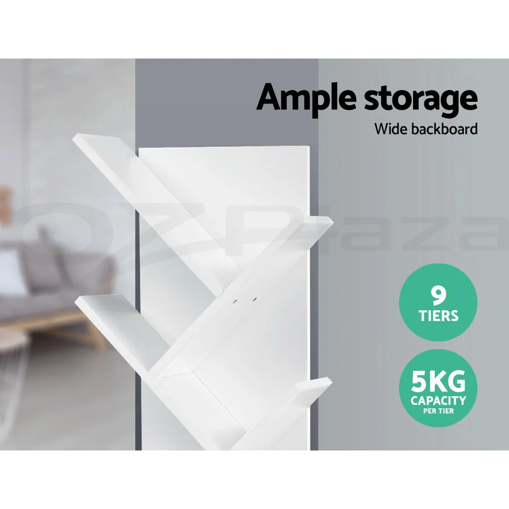Artiss Tree Bookshelf 9 Tiers - ECHO White - Image 5