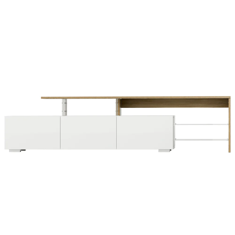 Artiss TV Cabinet Entertainment Unit 180cm Wood White James - Image 4