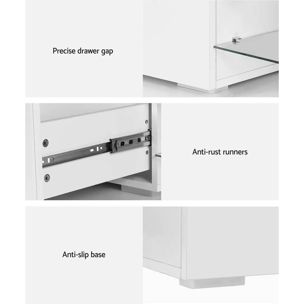 Artiss TV Cabinet Entertainment Unit 180cm Wood White James - Image 7