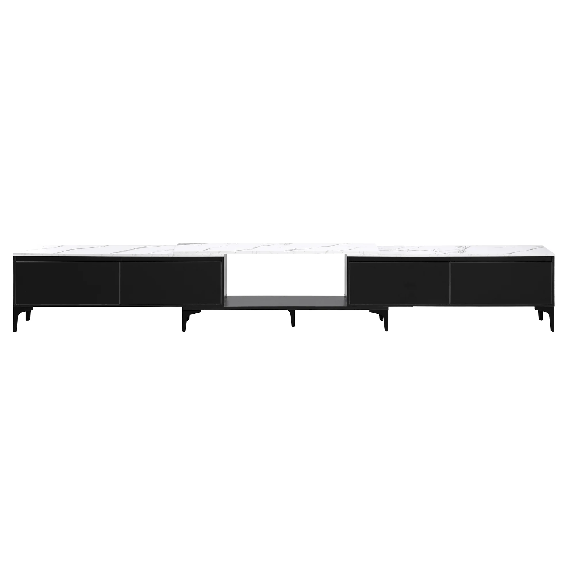 Artiss TV Cabinet Entertainment Unit Stand Extendable Black - Image 3