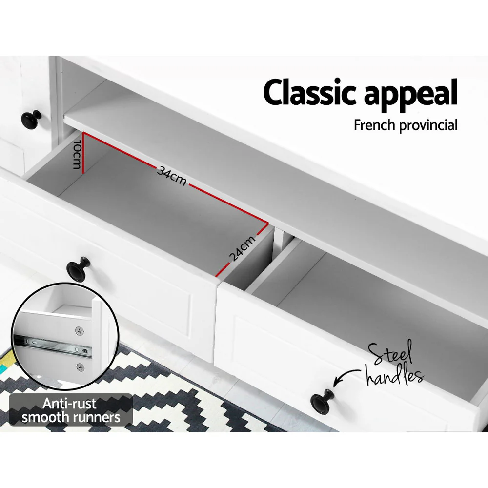 Artiss TV Cabinet Entertainment Unit 160cm White Kubi - Image 7