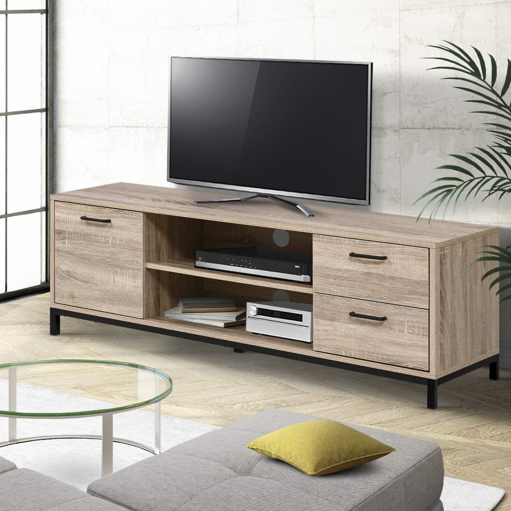 Artiss TV Cabinet Entertainment Unit 132cm Pine Tania - Image 3