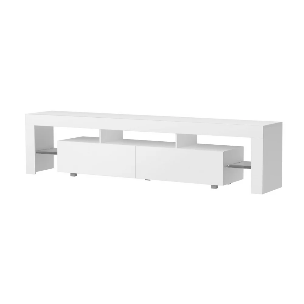 Artiss TV Cabinet Entertainment Unit Stand RGB LED 200cm White - Image 2