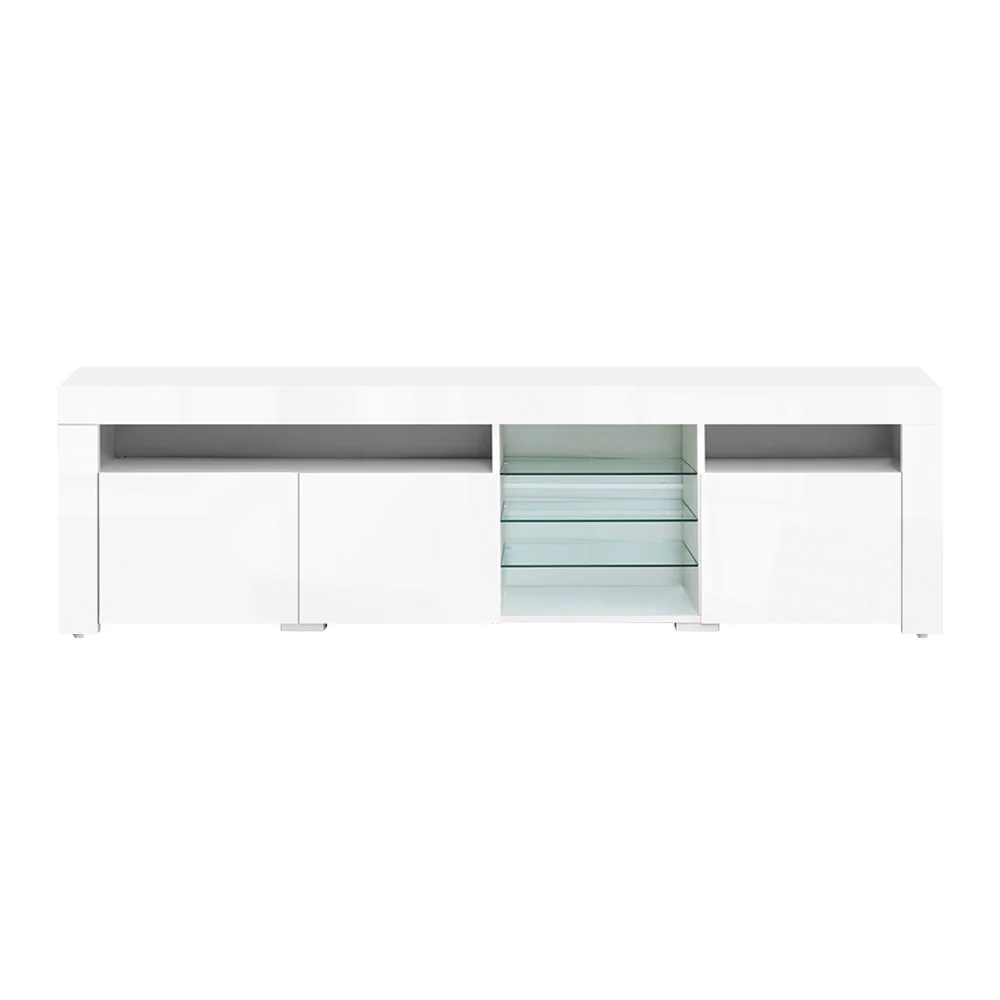 Artiss Entertainment Unit TV Cabinet LED 180cm White Bobi - Image 4