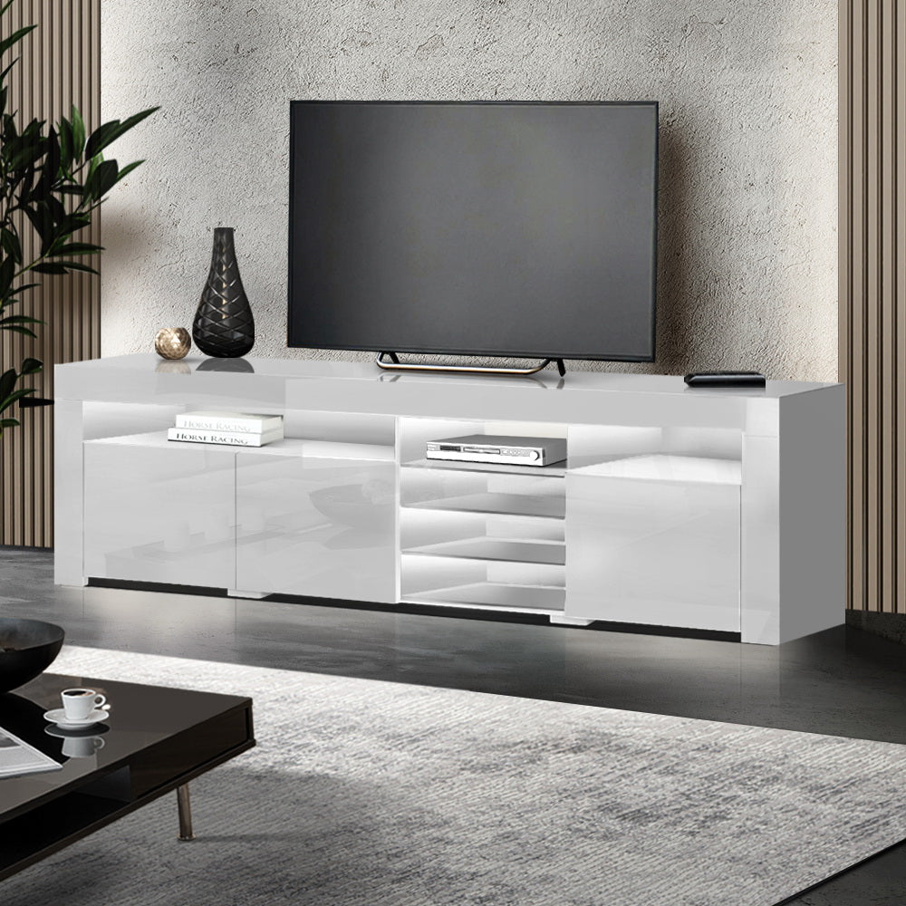 Artiss Entertainment Unit TV Cabinet LED 180cm White Bobi - Image 9